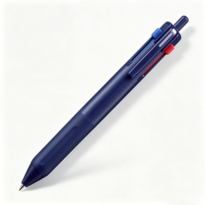 Stylo bille rétractable trois couleurs, corps en plastique recyclé écologique, grip en caoutchouc, recharges remplaçables SXR8007 SXRML07, pour le bureau - Product Image 6