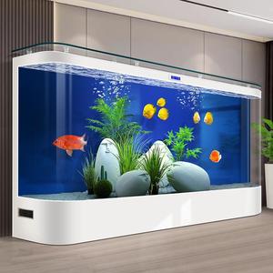 Aquarium rectangulaire de luxe sur mesure de 100 à 400 gallons, réservoir à poissons en verre ultra-blanc pour salon - Product Image 1
