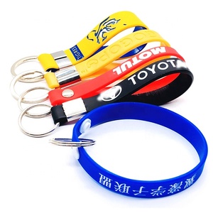 Millan Promotion Party Gift Custom 3d logo Eco Friendly Rubber Silicone Bracelet Keychain <strong>Wristband</strong> Silicone Wristlet Key Chain - Product Image 1