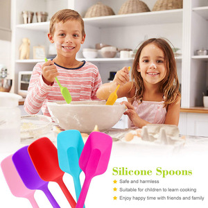Thực phẩm lớp Silicone Thìa chịu nhiệt nhỏ cao su spatulas không dính nướng cong spatulas - Product Image 4