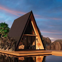 Maison préfabriquée modulaire extensible de luxe avec cadre triangulaire personnalisé, bureau, villa, bâtiment en acier isolé