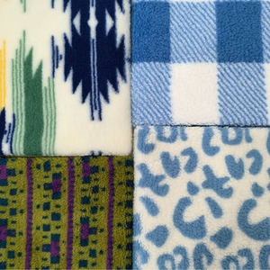 قماش مخملي مزدوج الوجهين قماش قطيفة طباعة أزتيك ناعم على طراز سوثوراستيرن قماش شيربا محبوك - Product Image 5