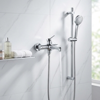 Robinet de douche mural en laiton massif Momali, mitigeur de baignoire à poignée unique pour système de baignoire et de douche