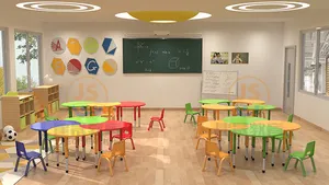 Kwekerij Meubilair Kleuterschool Plastic Hign Milieubescherming Kinderen Tafel En Stoel Set