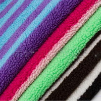 Tissu jacquard rayé bicolore en polaire de polyester texturé, avec logo personnalisé, pour vêtements, jouets, sellerie automobile, canapés et sacs