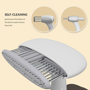 Peine Autolimpiante Ecológico de Acero Inoxidable y Plástico para Eliminar Pelo de Mascotas con Doble Dientes y Rastrillos para Subpelaje para Perros y Gatos - Product Image 2