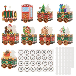 Nuovo Stile 24 Pezzi Scatole Calendario dell'Avvento Natalizie Cartoon Confezione Regalo <span class=keywords><strong>Design</strong></span> Trenino Scatola di Carta per <span class=keywords><strong>Regali</strong></span> - Product Image 2