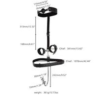 Equipo de Restricción de Bondage de Cuero con Tapón Anal de Acero Inoxidable, Mordaza, Esposas, Tapón Anal para Adultos