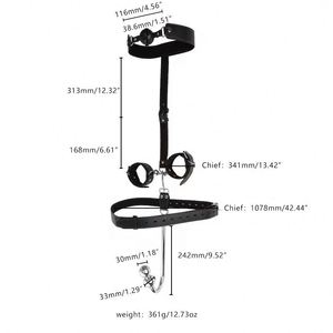 가죽 속박 기구 스테인리스 스틸 항문 플러그 입마개 수갑 엉덩이 플러그 성인용 - Product Image 4