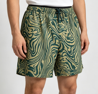 Shorts de plage pour hommes grande taille, respirants, infroissables, à taille élastique avec cordon de serrage, imprimés, style streetwear décontracté, en polyester tissé à séchage rapide