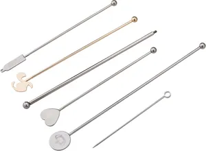 Promotion Custom Eco Friendly Metal Cocktail Stirrer Swizzle Sticks