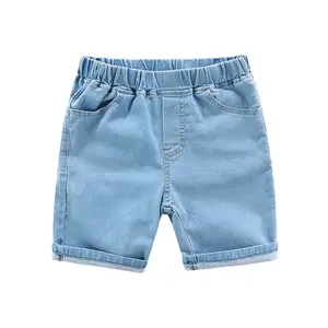 Nouveaux shorts en jean pour enfants, jeans unis pour garçons, vente en gros de shorts de plage pour filles