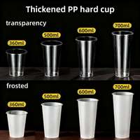 Op maat bedrukte 500ml 700ml PP bubble tea bekers met deksels voor koude dranken, groothandel verpakkingen voor afhaal dranken