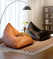 Lazy Sofa Dreieckiger Sitzsack im Tatami-Stil mit Mikro-Velours-Polsterung, Einzelsitzhocker für kleine Wohnungen, Schlafzimmer, Balkone