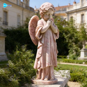 Estatuas <span class=keywords><strong>de</strong></span> Ángeles <span class=keywords><strong>de</strong></span> Mármol Blanco Modernas Personalizadas para Interiores/Exteriores, Hermosa Escultura <span class=keywords><strong>de</strong></span> Ángel con Pluma Tallada a Mano para Jardín - Product Image 6