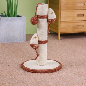 Fabriek Groothandel Wit Interactief Speelgoed Sisal Lint Hoge Kwaliteit Kat Boom Paal Krabber Met Kat Muis Speelgoed - Product Image 1