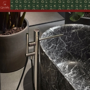 Bañera Rectangular Ovalada de Mármol Negro Marquina para Baño Principal, Estilo Loft Urbano Moderno GOLDKING, con Vetas Blancas Definidas, Personalizable OEM - Product Image 4