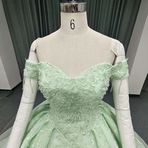 Vestido de Quinceañera Lsany256 Verde Princesa, Vestidos de 16 Años con Apliques de Flores, Cuentas de Cristal y Tul, Vestidos de Fiesta Jancember - Product Image 2