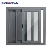 Ventanas Corredizas de Aluminio Modernas Insonorizadas RICHOCEAN, Ventana de Seguridad con Doble Vidrio Bajo Emisivo y Mosquitera