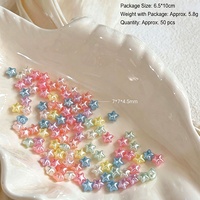 50 pièces d'accessoires pour nail art en résine, fleurs de tournesol 3D, petites fleurs jaunes fraîches, pour ongles DIY, pointe diamant, dos plat