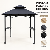 Gazebo BBQ avec auvent de couleur personnalisée et structure en fer thermolaqué pour la vente en gros et les projets hôteliers