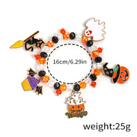 Trendy, goedverkopende dames armband van legering met Halloween fruitbedels en pompoenkop-geestdesign - griezelig kostuumaccessoire