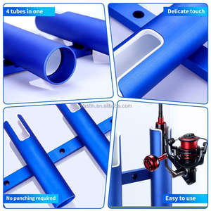 ALASTIN Porte-<span class=keywords><strong>canne</strong></span> à pêche en aluminium 3 maillons 4 tubes Porte-<span class=keywords><strong>canne</strong></span> à pêche mural - Product Image 6