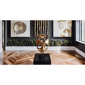 PARIJAT HANDICRAFT Modern Luxury Abstract Metal Face Sculpture Wall Art Figurines Home Living Room <b>Ornament</b> Decor Made Aluminium - Product Image 1