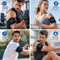 GYMMAX Wireless EMS TENS Pembalut Lengan/Pergelangan Tangan 6 Program 19 Intensitas Dapat Diisi Ulang Timer 30 Menit untuk Latihan Otot Lengan Pereda Nyeri