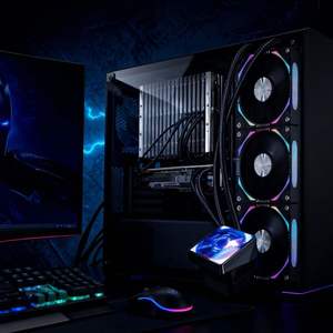 Dissipatore di calore <span class=keywords><strong>AIO</strong></span> per CPU da 320W con tre ventole PWM da 120mm (800-1800 RPM), dissipatore in alluminio, LED ARGB, cuscinetto fluido - Product Image 2