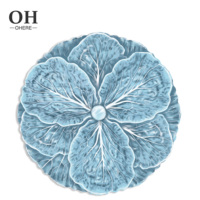 Assiettes de présentation de luxe en porcelaine fine blanche, série chou bleu écologique, pour la décoration de mariage