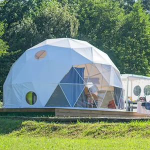 Glamping गुंबद तम्बू लक्जरी होटल बेडरूम के साथ डेरा डाले हुए तम्बू और बाथरूम 6m 7m 8m