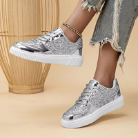Chaussures de sport pour femmes, légères, avec semelle intermédiaire en EVA scintillante, résistantes aux chocs, confortables, à lacets, pour la course à pied et la marche