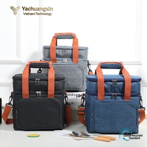 Insulated Cooler Bag 15L Oxford Cloth Rectangle Multifunction Picnic <b>Lunch</b> Box with Reusable Ice Packs and Crossbody Strap - Product Image 3