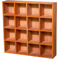 Étagère murale carrée en bois vieilli style rétro, présentoir créatif à 16 compartiments, boîte de rangement murale pour articles divers