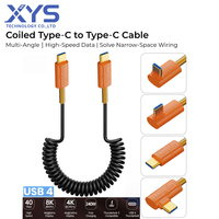 Cable USB4 Tipo C Macho a Macho en Espiral, 40 Gbps, 8K, 240 W, Carga Rápida, Cable de Datos de Alta Velocidad