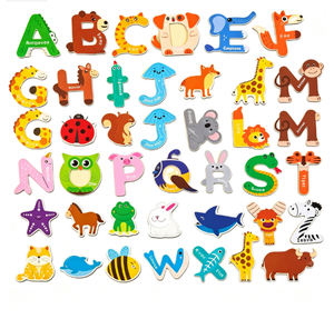 Figurines éducatives contemporaines en EVA de forme moyenne (animaux, légumes, véhicules) et lettres magnétiques de l'alphabet pour les tout-petits - Product Image 1