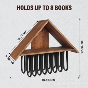 Creative Solid Wood Wall <b>Shelf</b> Polygon Shape Retro Color Durable Book Storage <b>Rack</b> For Living Room Home Decor - Product Image 4