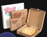 Pizza-Kartons Großhandel China Individuell Bedruckte Schwarze Wellpappe Pizza-Verpackungsbox
