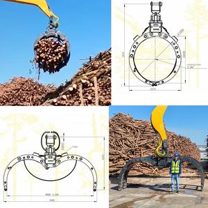 Grappin à bois rotatif sur chenilles XUVOL de 48 tonnes à ouverture large de 4 mètres pour excavatrice - Product Image 2
