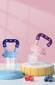 Sucette de dentition pour bébé en <span class=keywords><strong>silicone</strong></span>, distributeur de fruits frais, motif dessin animé, à débit variable avec poignée - Product Image 2