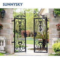 Portes de tuyau porte d'entrée porte de sécurité fer forgé Antique pour Villa Sunnysky conception graphique de balançoire de luxe de haute qualité personnalisée