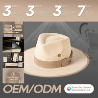 Chapeaux de cowboy en feutre rigide Shinehats 2024 avec large bord renforcé, ruban en gros-grain tonal et sombrero coloré