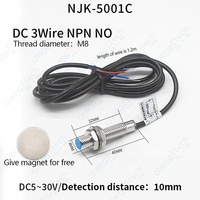 NJK-5001C M8 capteur de proximité trois fils NPN Normal ouvert 5V-30V interrupteur à effet Hall Normal ouvert