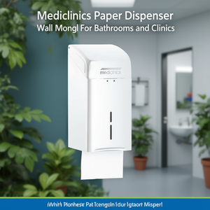 Dispensador de papel Mediclinics blanco para montar en la pared, para baños y clínicas - Product Image 3