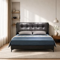 Großhandel Modernes Blaues Kunstleder Weich Gepolstertes Hotel-Villa-Hauptschlafzimmer-Bett