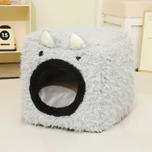 Plüsch Flauschiges rundes Katzen bett mit <span class=keywords><strong>Hood</strong></span> Cosy Cave für Indoor-Katzen oder kleine Hunde - Product Image 6