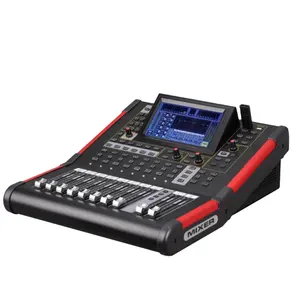 Mixer digital amplificado com 12 canais, mixer digital para dj, música ativa, dj, mixer profissional, console de áudio profissional e digital