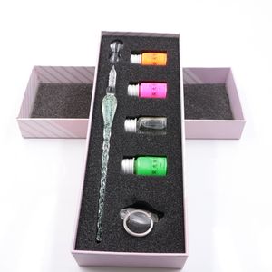 हस्तनिर्मित चमकदार गिलास डुबकी कलम सुलेख के लिए सेट - Product Image 5