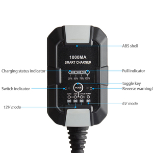 Bộ Sạc Lifepo4 Bộ Sạc Ắc Quy Ô Tô GEL 12V 1000mA LI AGM EFB Bộ Sạc Ắc Quy Axit Chì Cho Xe Máy Thông Minh 12V/<span class=keywords><strong>6V</strong></span> - Product Image 2